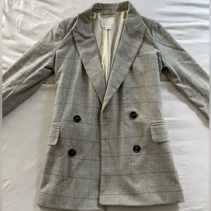 H&M oversized Blazer, size XS. Light grey plaid.